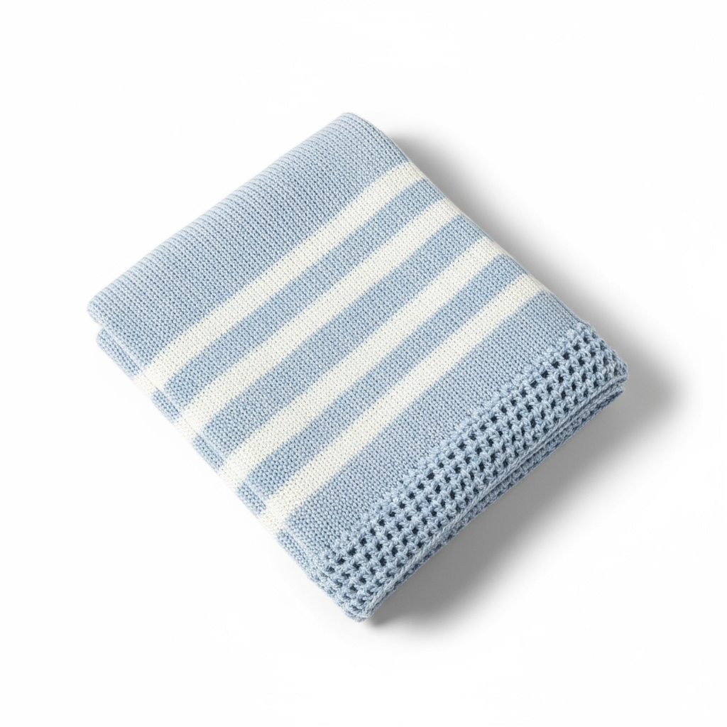 Baby Blue Colorblock Crochet Set